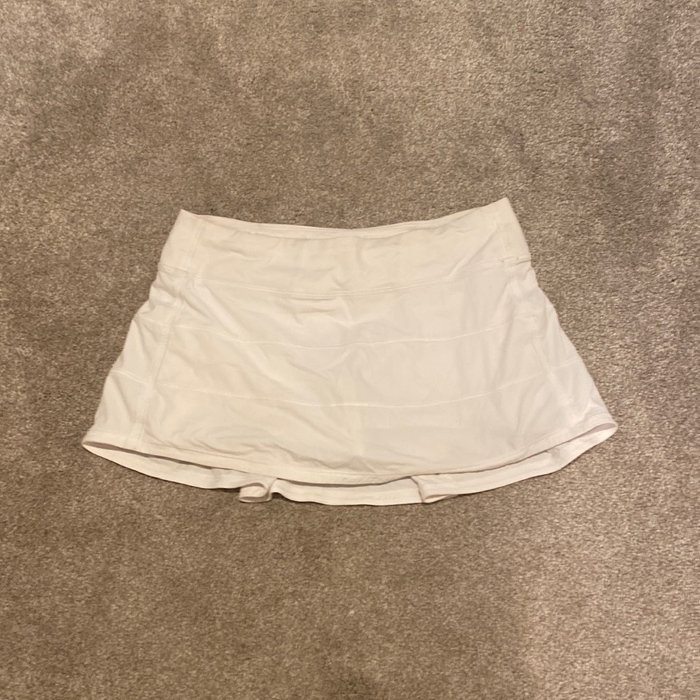 White Lululemon Pace Rival Tennis Skirt